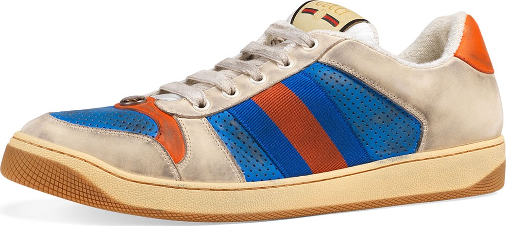 Gucci Men's Distressed Leather Sneakers