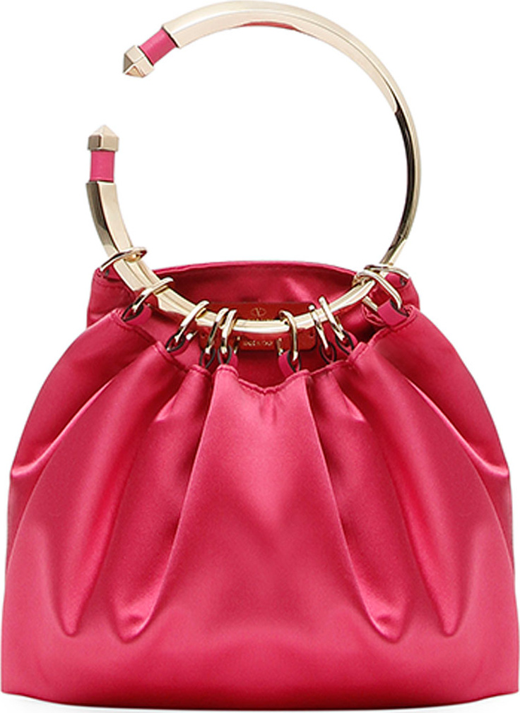 Valentino Bebop Loop Satin Clutch Bag