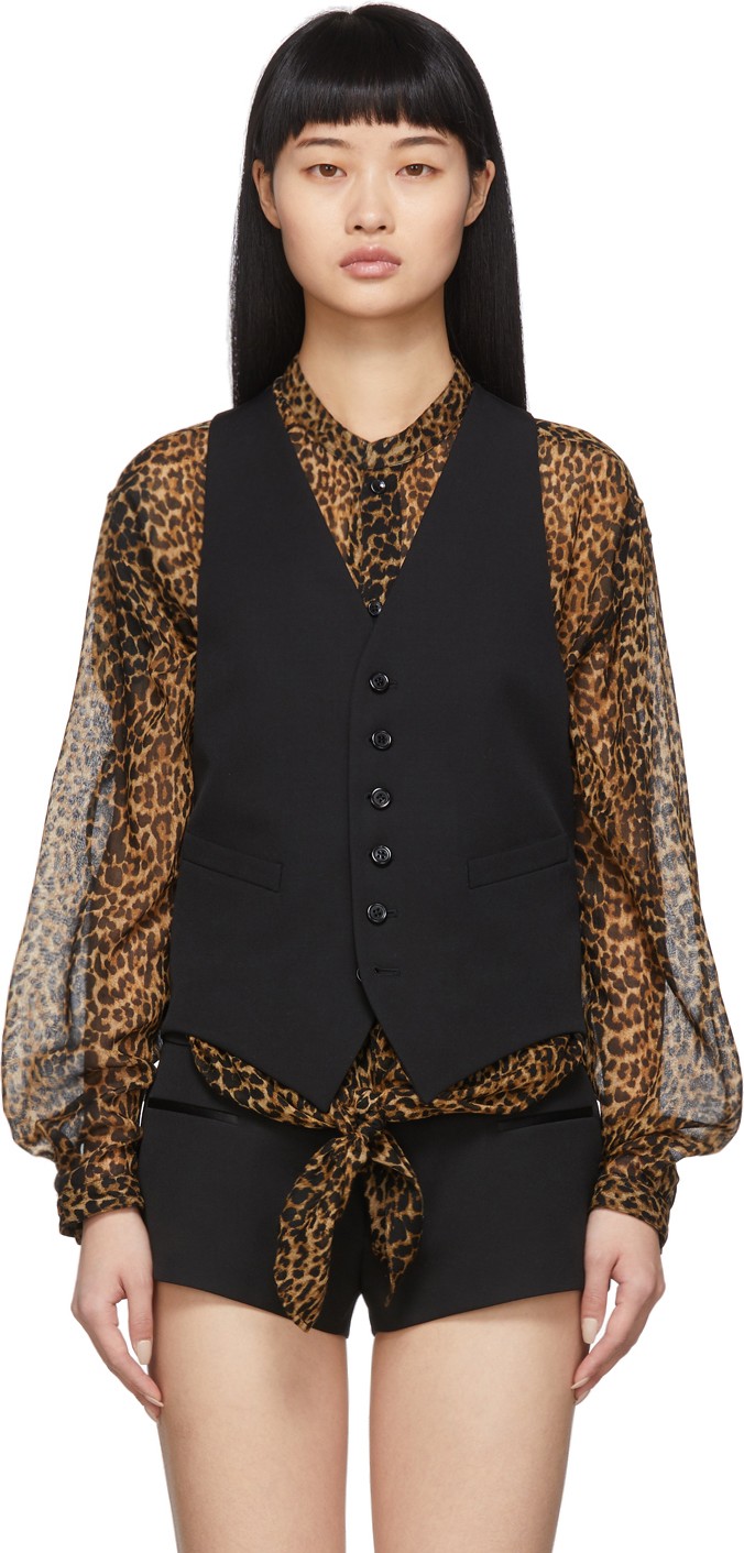 Saint Laurent Black Wool Classic Vest