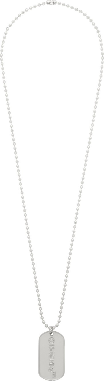 Off White SSENSE Exclusive Logo Dog Tag Necklace