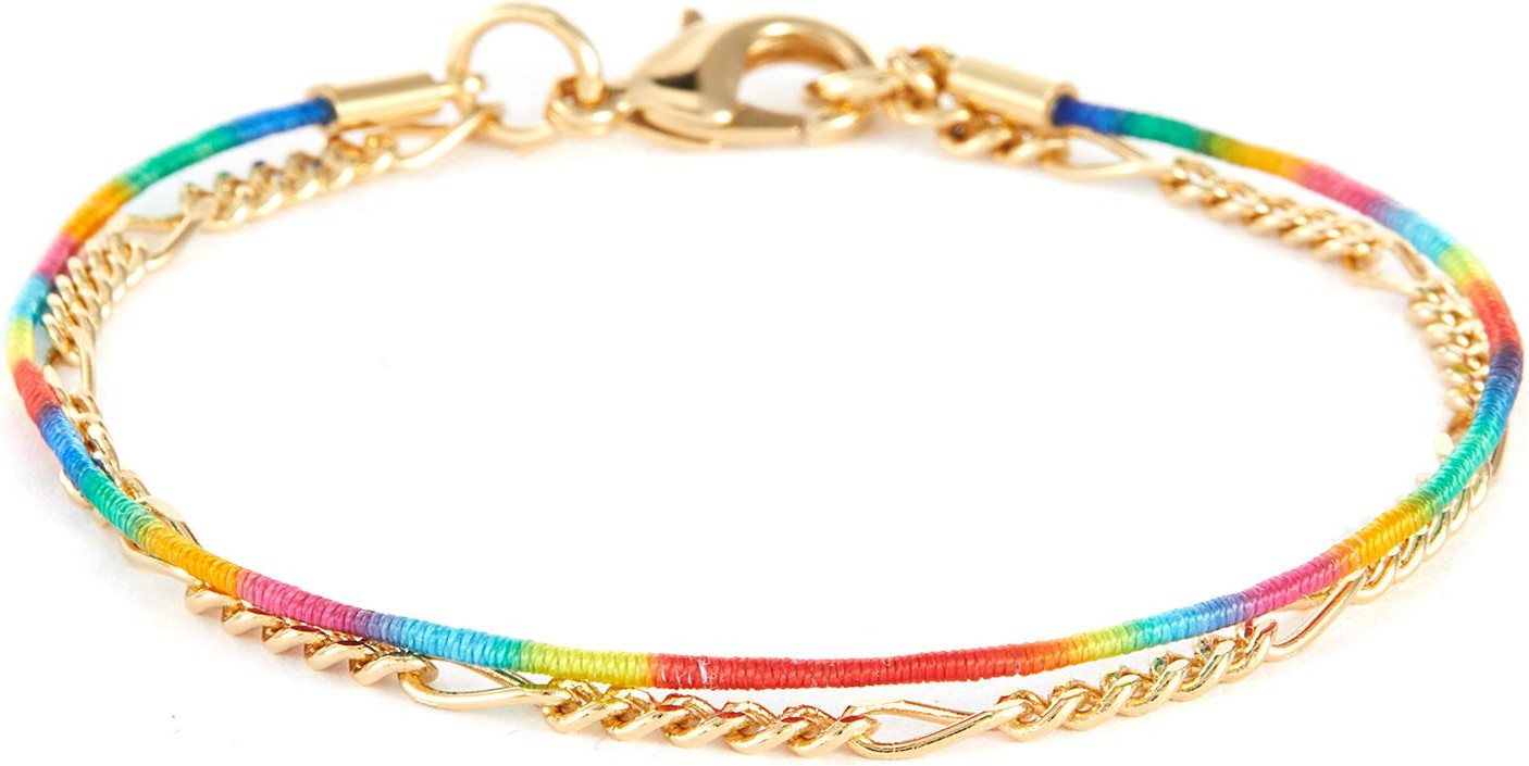 Gaviria Fortune 18k gold plated textile bracelet