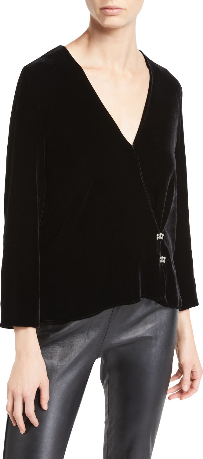 Rag & Bone Orion Velvet Long-Sleeve Top