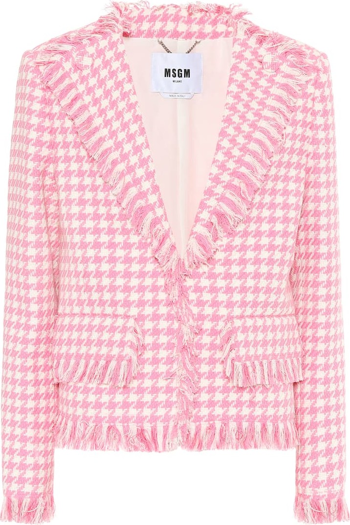 MSGM Houndstooth tweed blazer