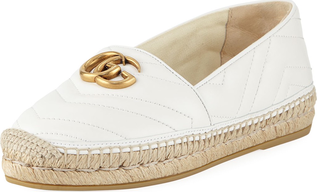 Gucci GG Ornament Leather Espadrilles