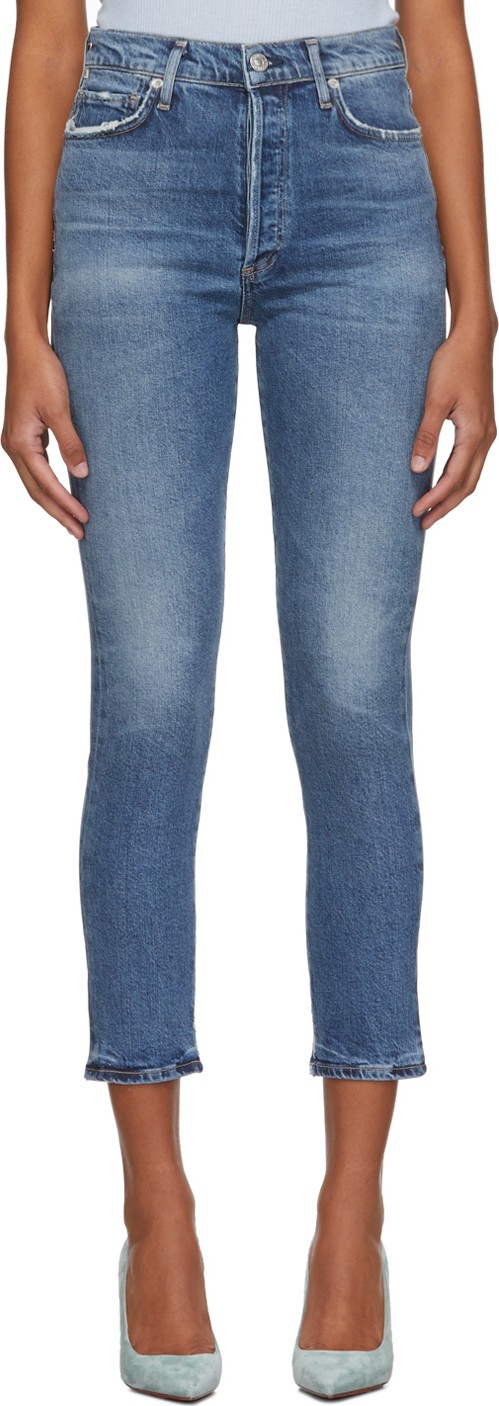 Citizens Of Humanity Blue Olivia High-Rise Slim Ankle Jeans