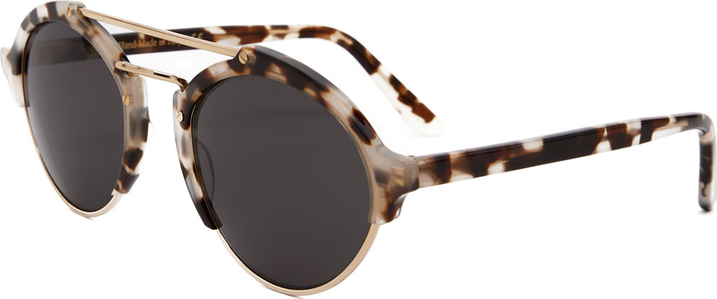 Illesteva Milan II Matte Monochromatic Round Sunglasses