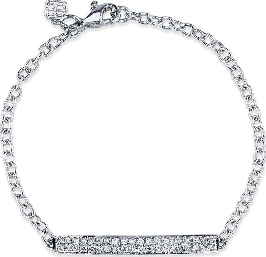 Sydney Evan Pave Diamond ID Bracelet in 14K White Gold