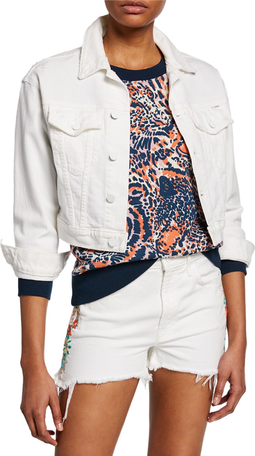 MOTHER The Big Shorty Cropped Denim Jacket