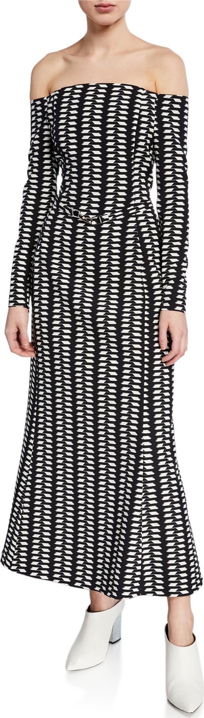 Gabriela Hearst Magdavena Off-the-Shoulder Silk-Wool Dress