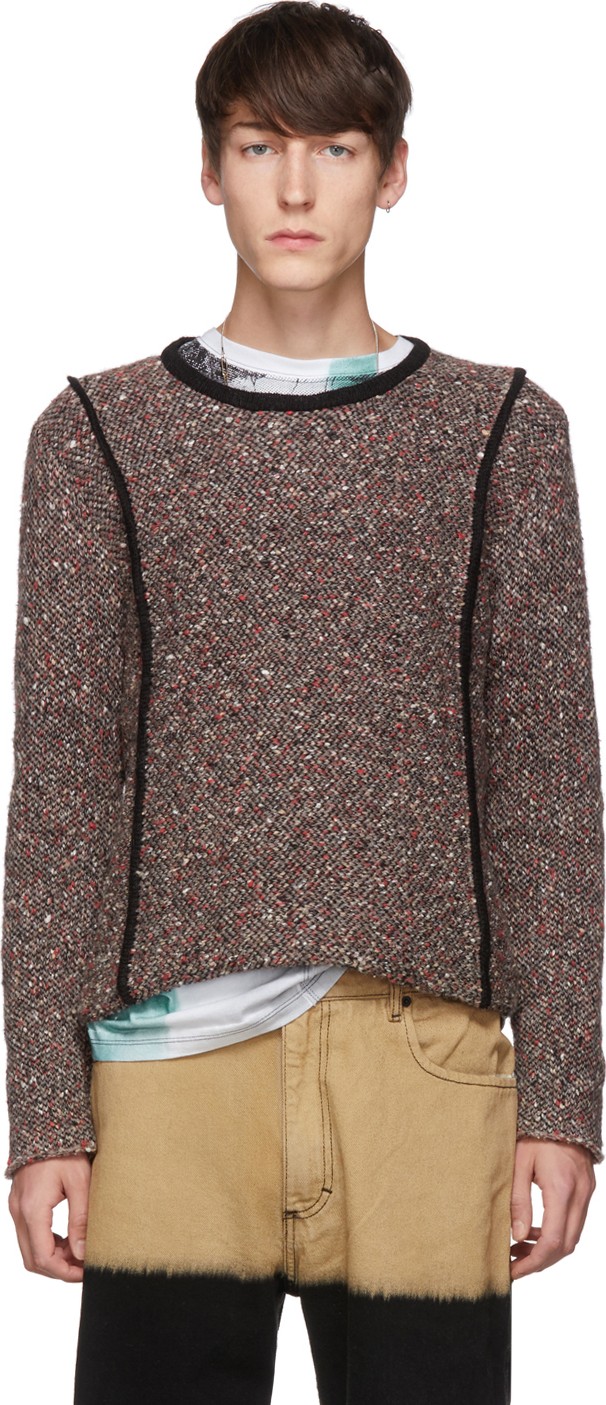 Eckhaus Latta Black & Brown Erosion Carpet Sweater