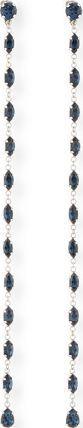 Saint Laurent Long Linear Strass Crystal Clip Earrings
