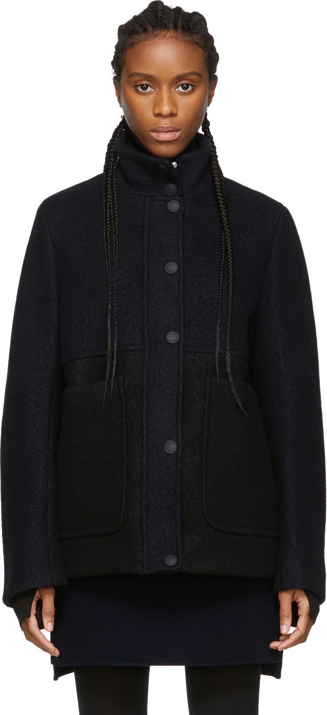 Sportmax Blue & Black Molina Coat