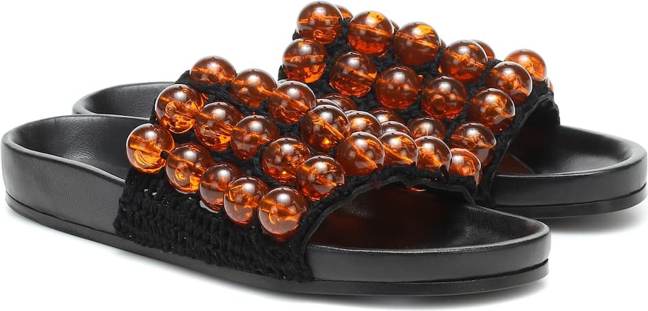 Jil Sander Beaded leather slides