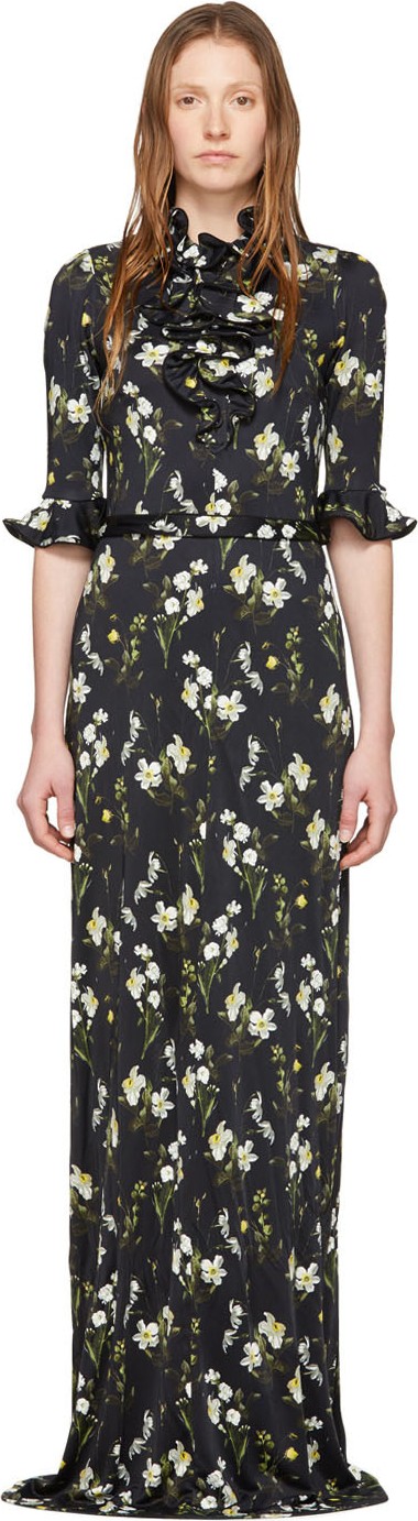 Erdem Black Farrell Gown