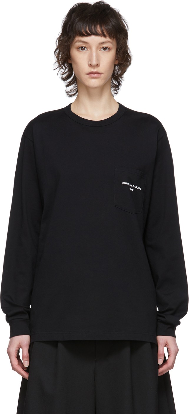 Comme Des Garçons Homme Plus Black Logo Long Sleeve T-Shirt