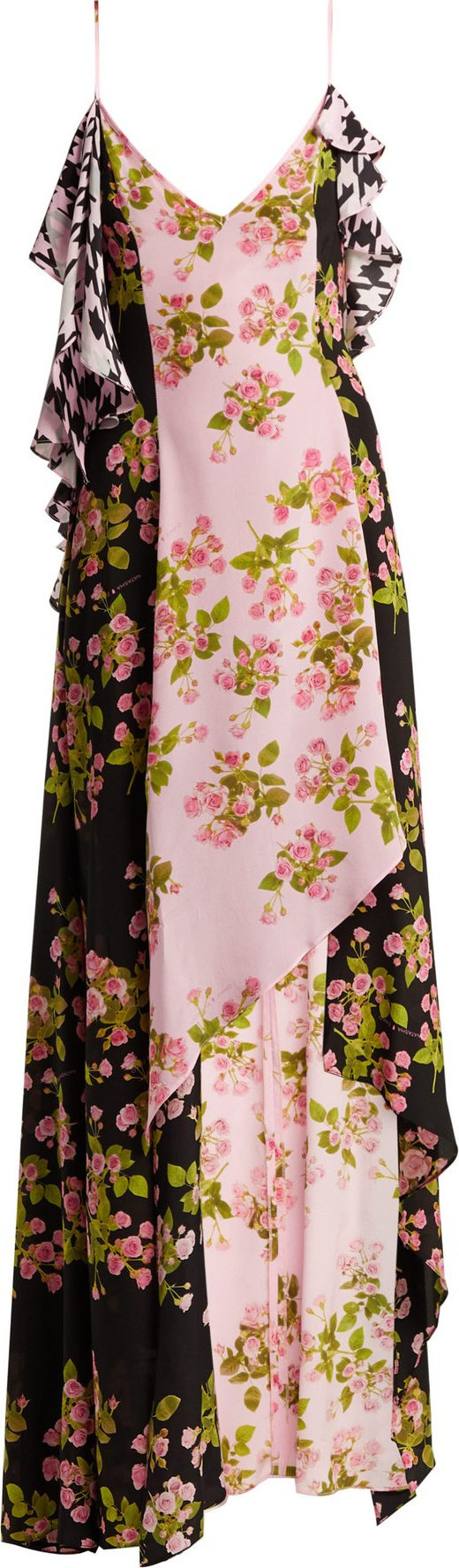 Natasha Zinko Floral houndstooth asymmetric slip dress