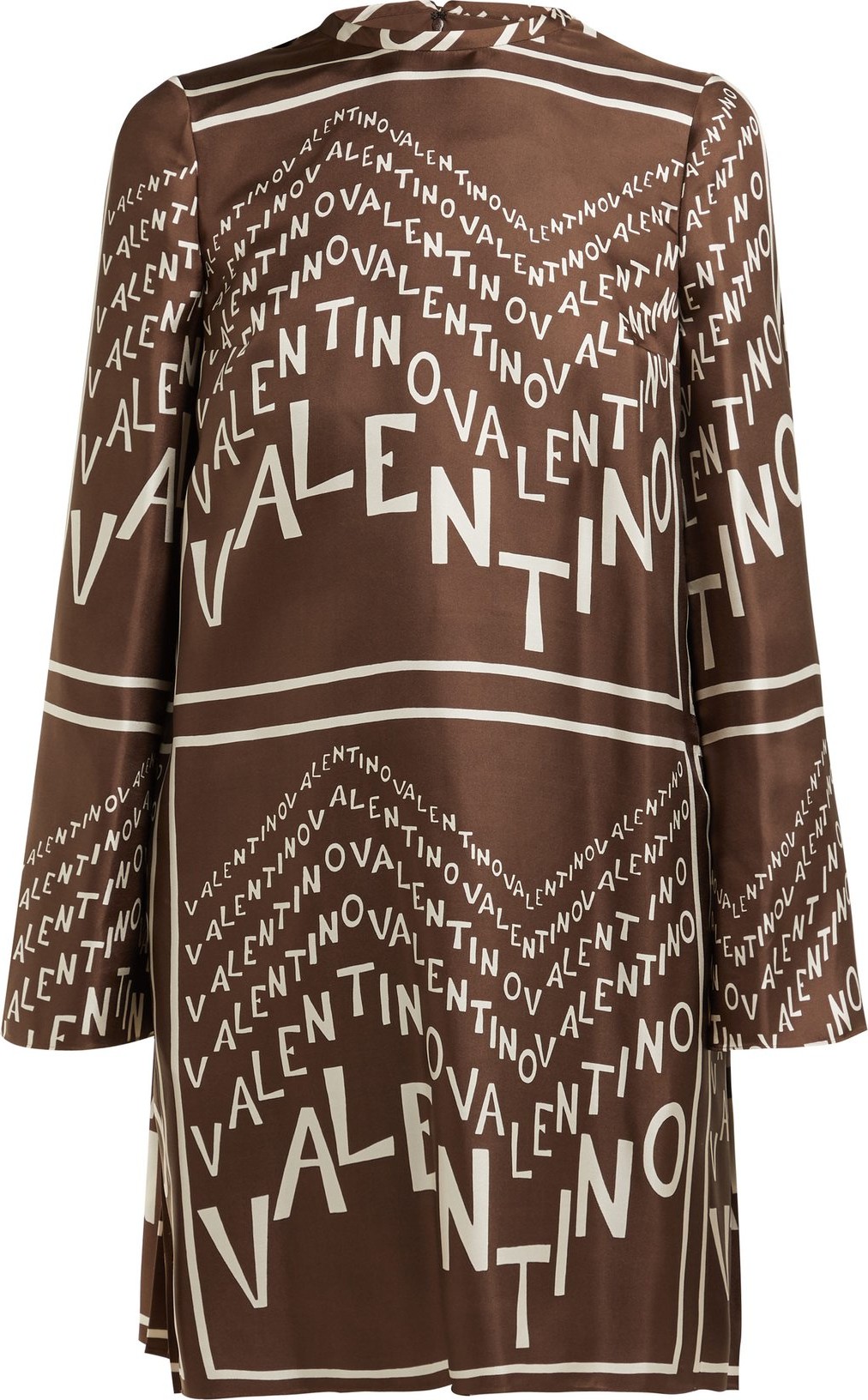 Valentino Chevron logo-print silk-satin dress