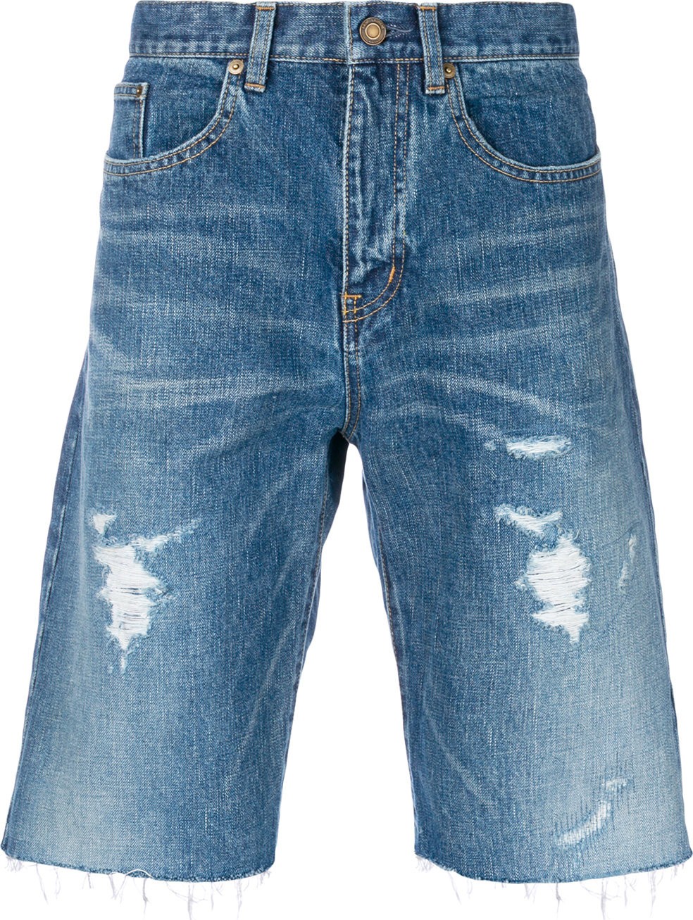 Saint Laurent distressed denim shorts