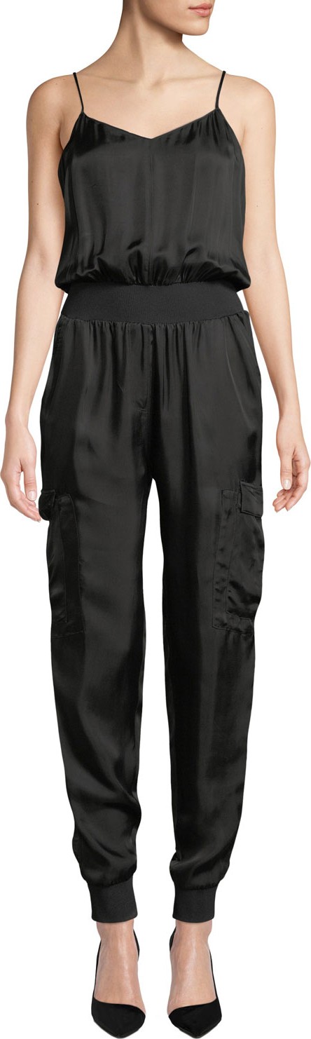 Cinq A Sept Amia Twill V-Neck Jumpsuit