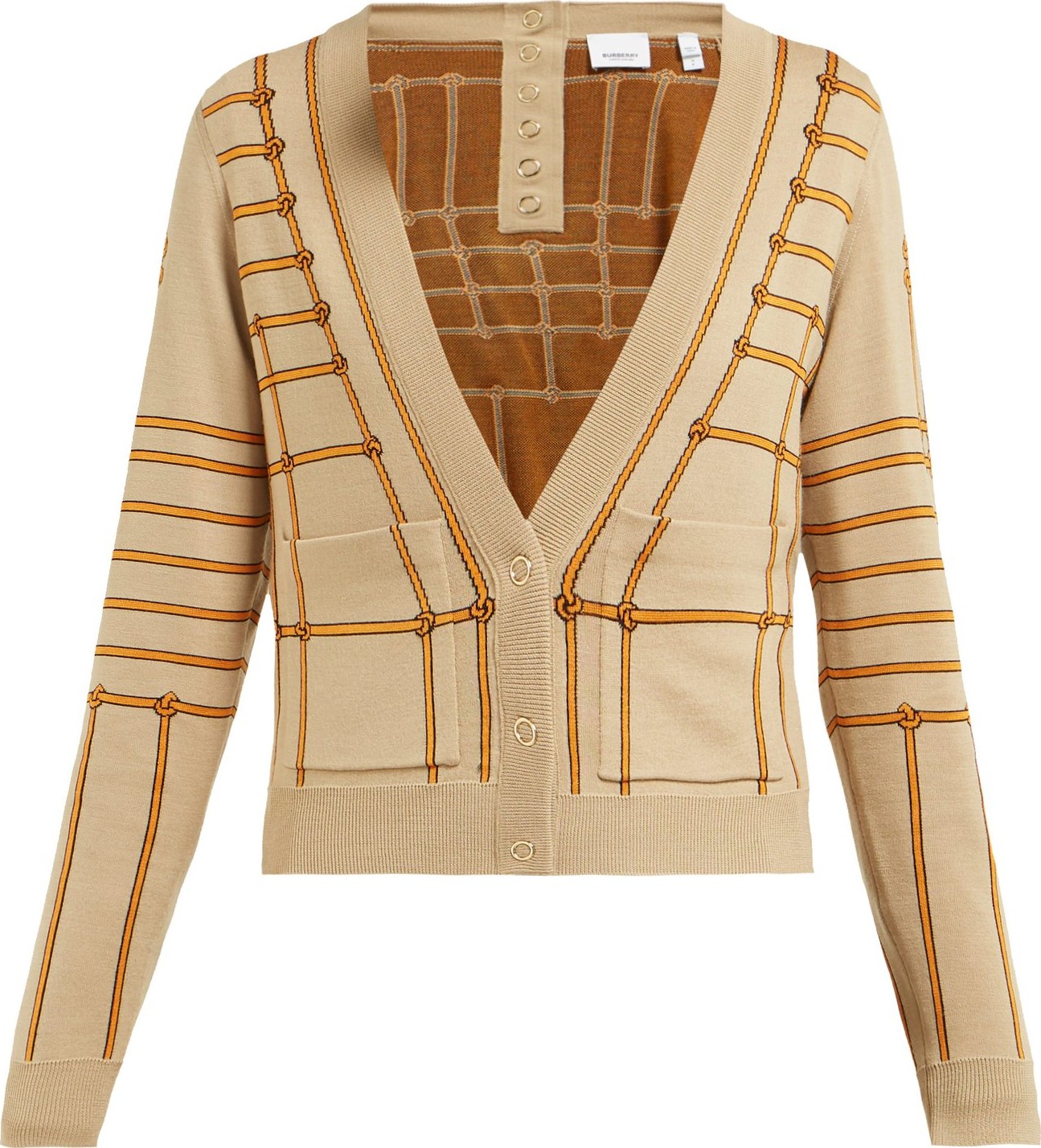 Burberry London England Chain-intarsia silk-blend cardigan