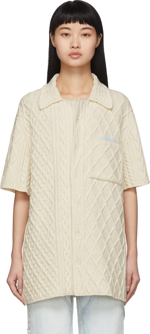 Off White Off-White Cable Knit Short Sleeve Shirt