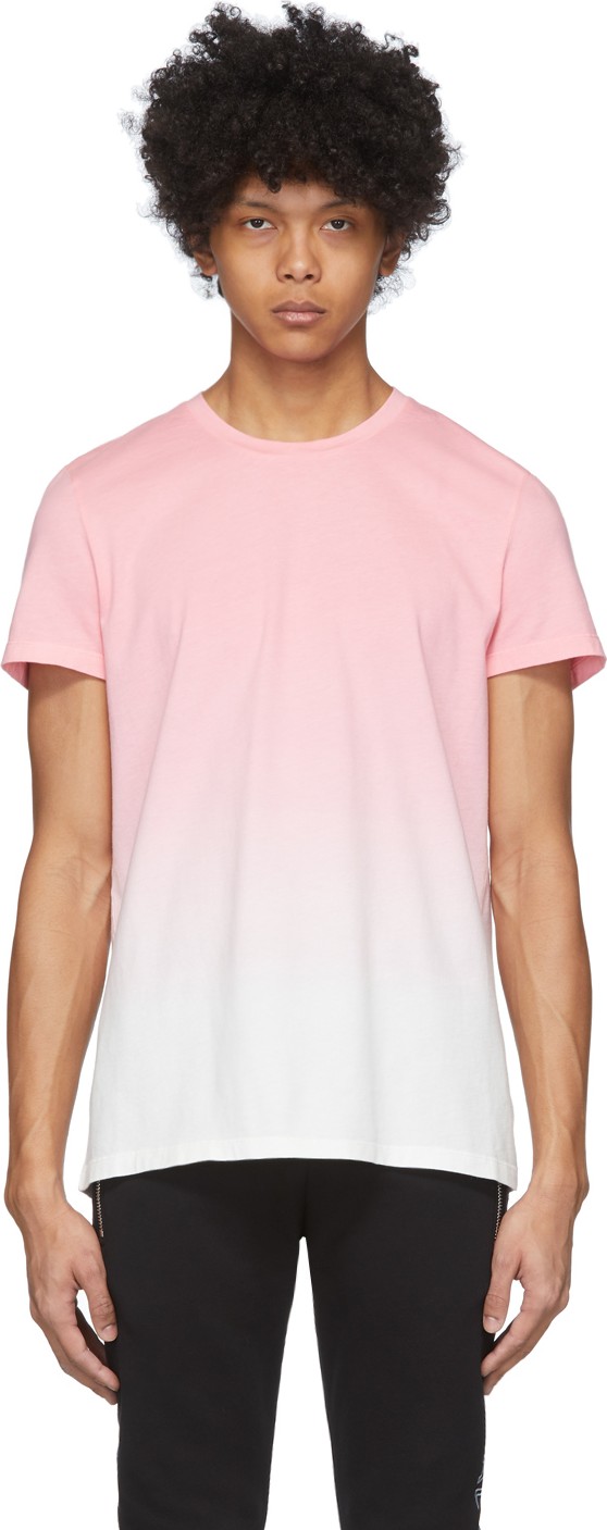 Balmain Pink & White Gradient T-Shirt