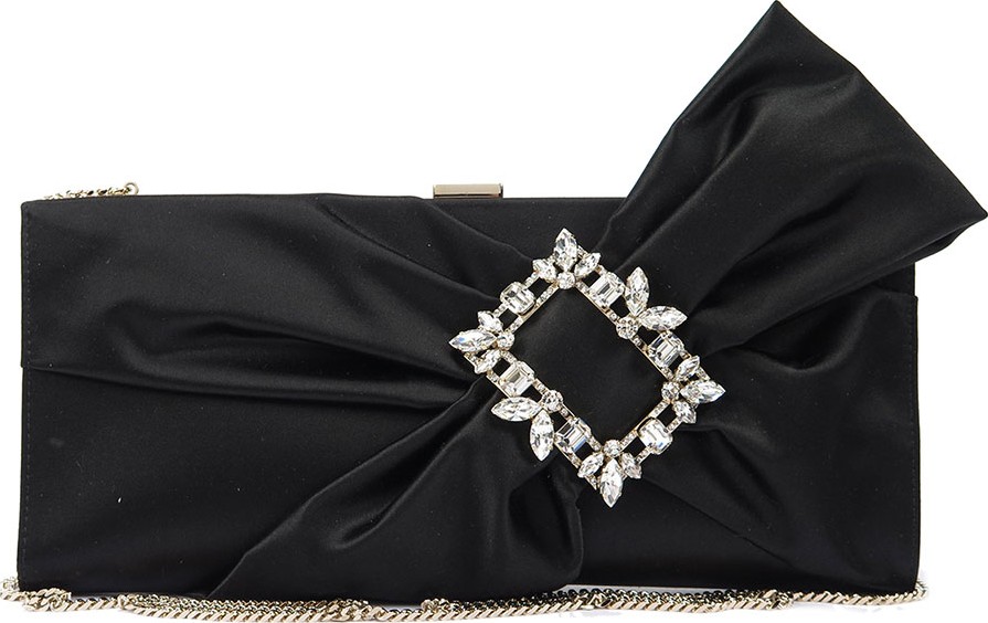 Roger Vivier Trianon Buckle Drape Clutch Bag