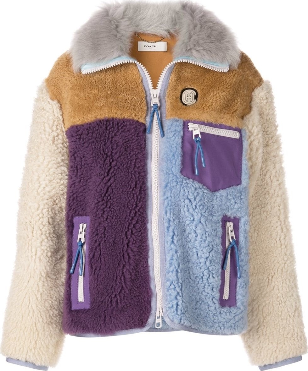 COACH Colorblock fur jacket