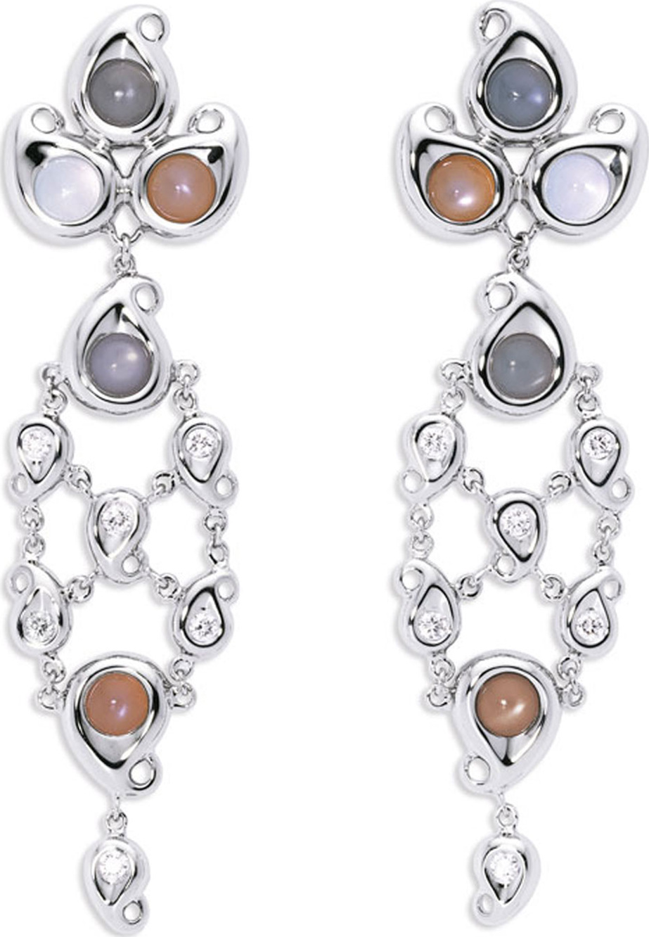Tamara Comolli Paisley Chandelier Cabochon Earrings in 18K White Gold