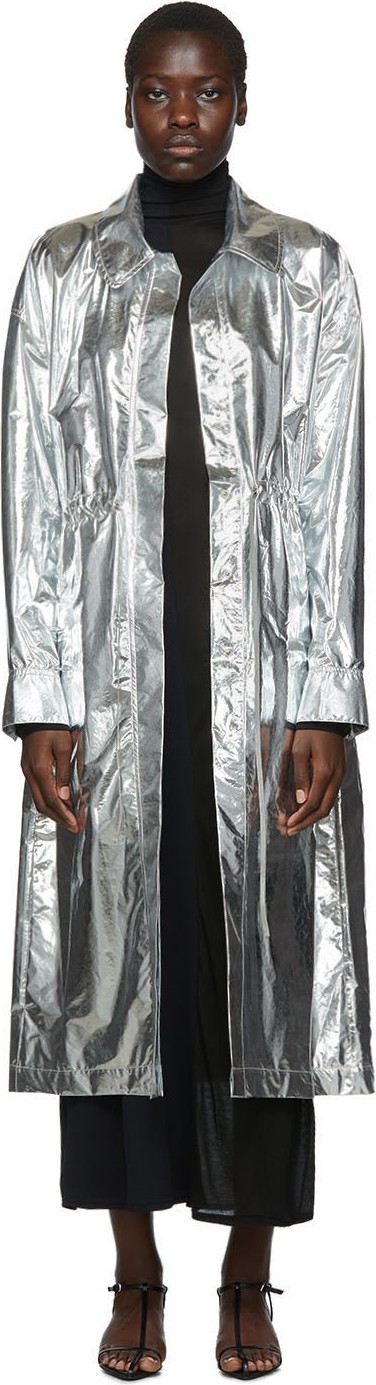 Markoo Silver Shirt Dress Coat