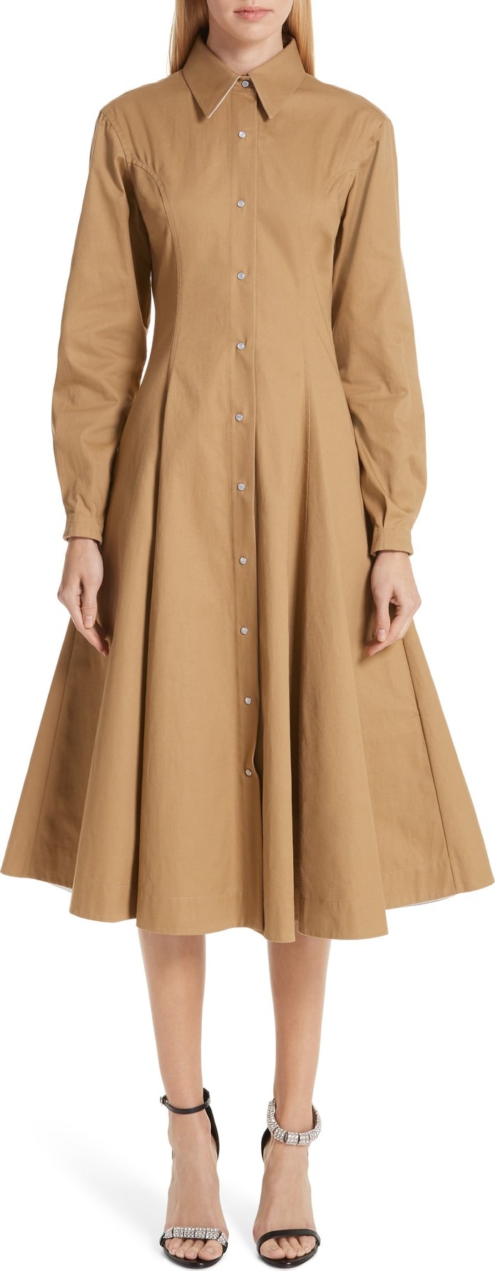 Calvin Klein 205W39NYC Western Twill A-Line Midi Dress