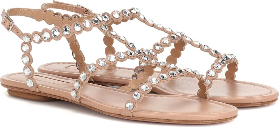 Aquazzura Tequila embellished leather sandals
