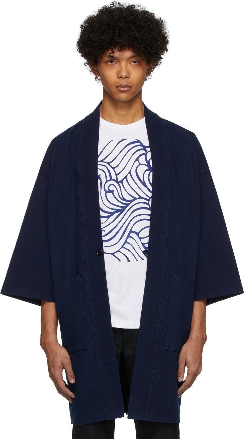 Blue Blue Japan Blue Firm Jersey Hanten Jacket