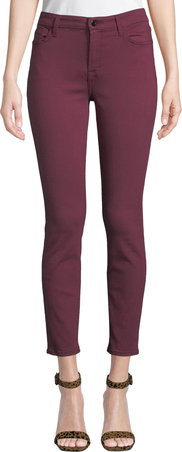 Jen7 Mid-Rise Skinny Twill Pants w/ Unraveled Hem