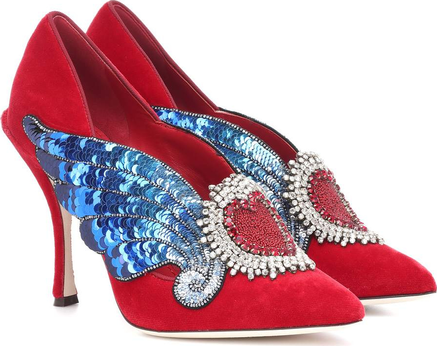Dolce & Gabbana Lori embellished velvet pumps