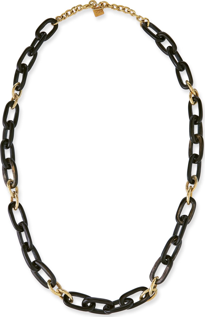 Ashley Pittman Manjano Dark Horn & Bronze Link Necklace