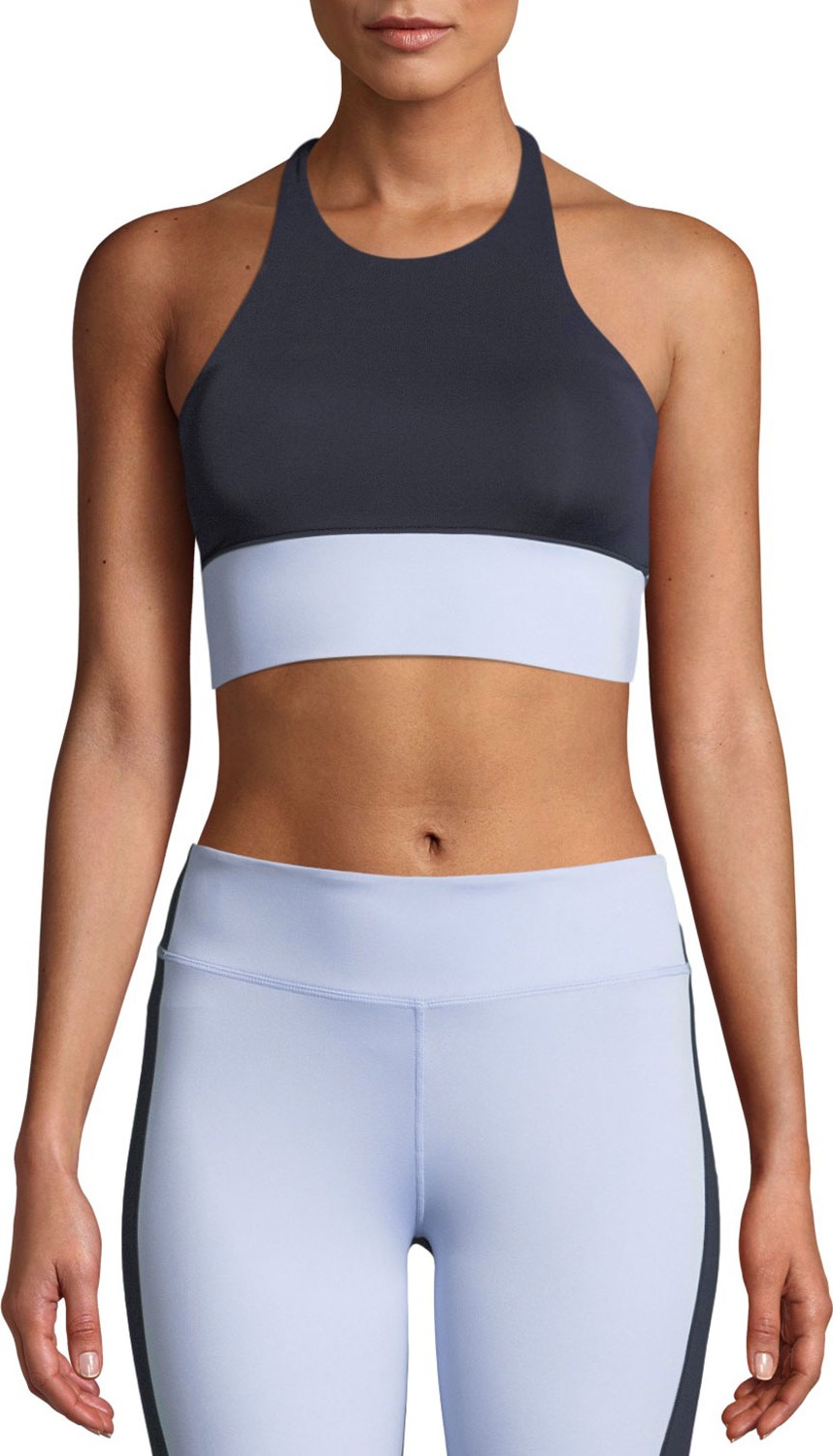 Nylora Aria Colorblock Cross-Back Performance Crop Top