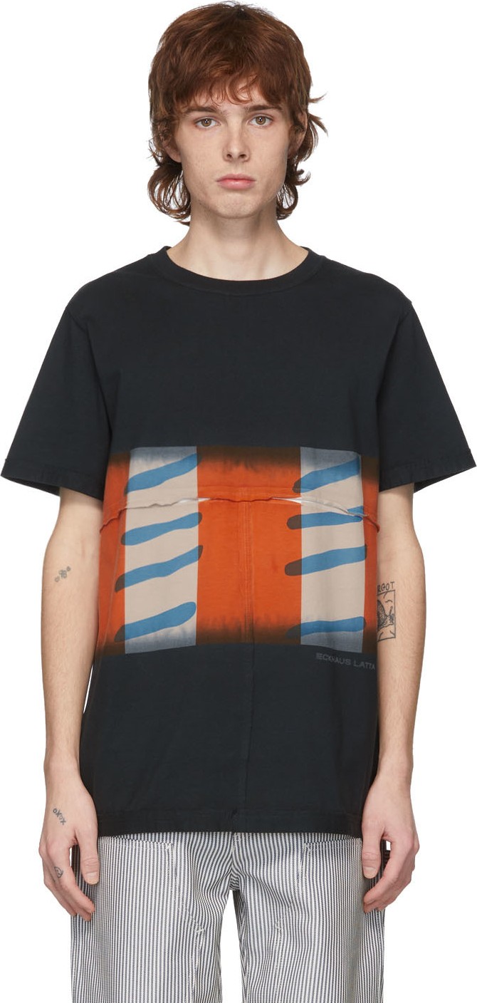 Eckhaus Latta Black Flag Stripe T-Shirt