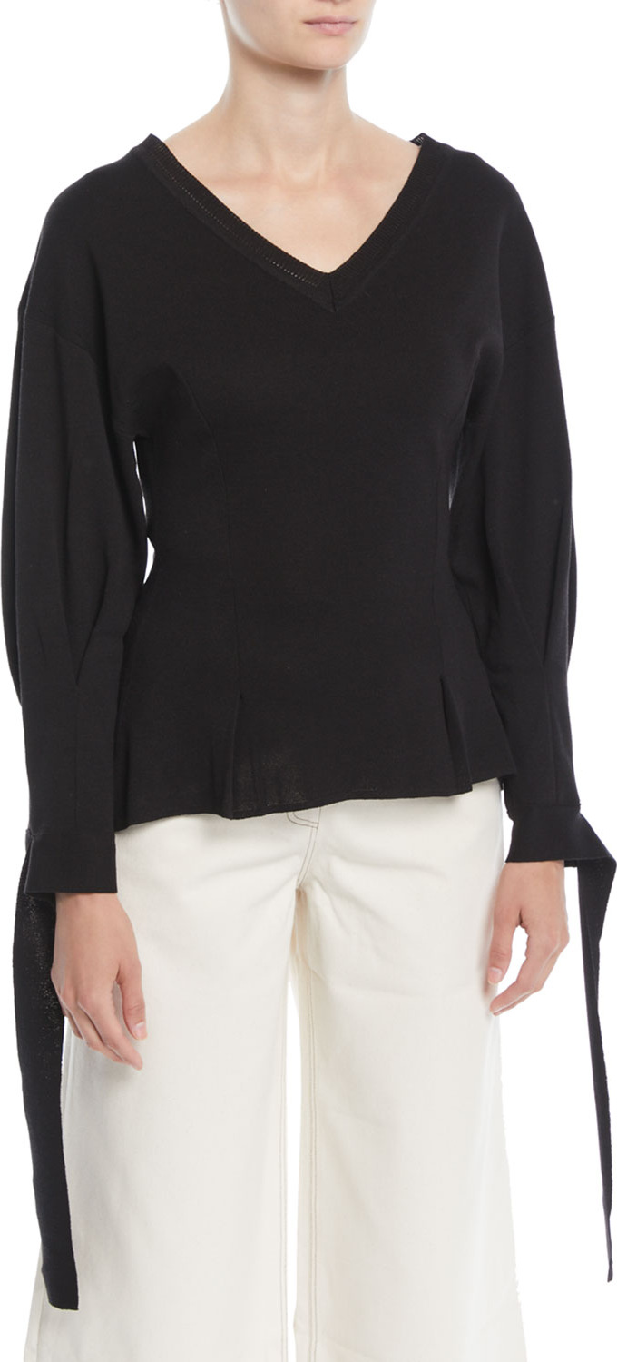 Rejina Pyo Lexi Long-Sleeve V-Neck Sweater