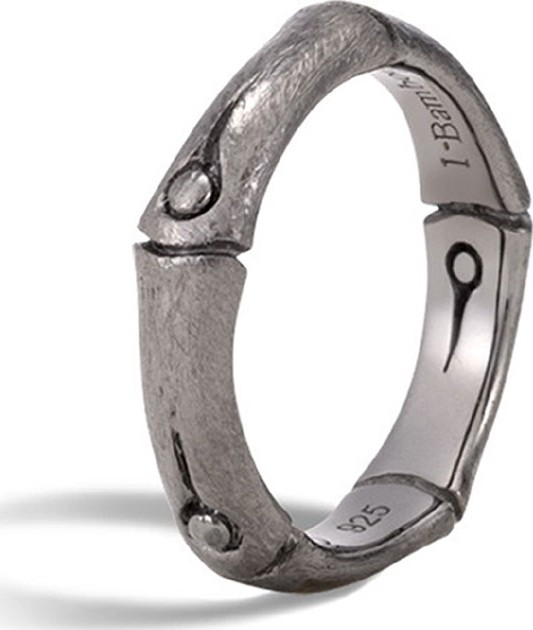 John Hardy Bamboo Carved Sterling Silver Ring, Size 7