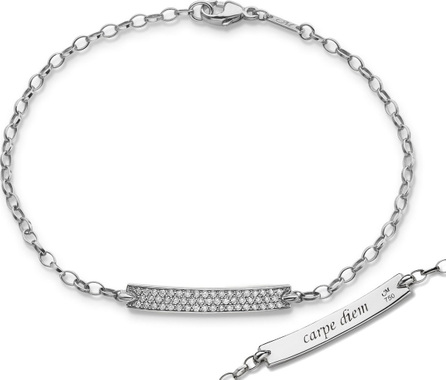 Monica Rich Kosann Petite Poesy Diamond ID Bracelet in 18K White Gold Monica Rich Kosann Petite Poesy Diamond ID Bracelet in 18K White Gold