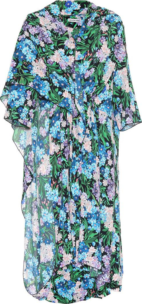Balenciaga Floral-printed crêpe dress