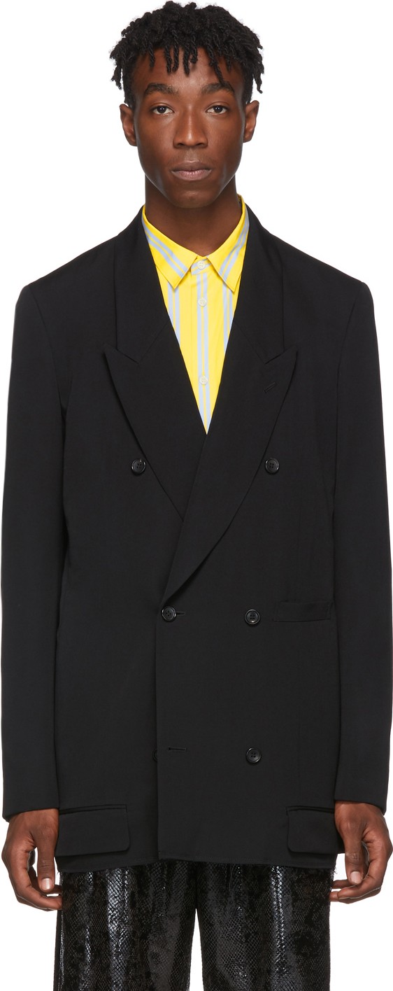 Comme Des Garçons Homme Plus Black Wool Gabardine Blazer