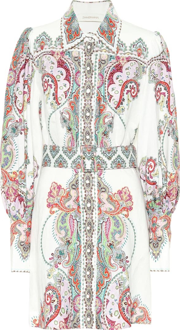 Zimmermann Ninety-Six printed linen shirt dress