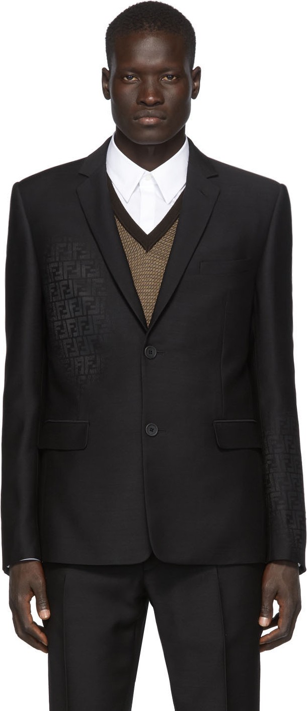 Fendi Black 'Forever Fendi' Faded Blazer