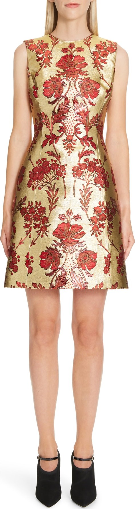 Dolce & Gabbana Metallic Jacquard A-Line Dress