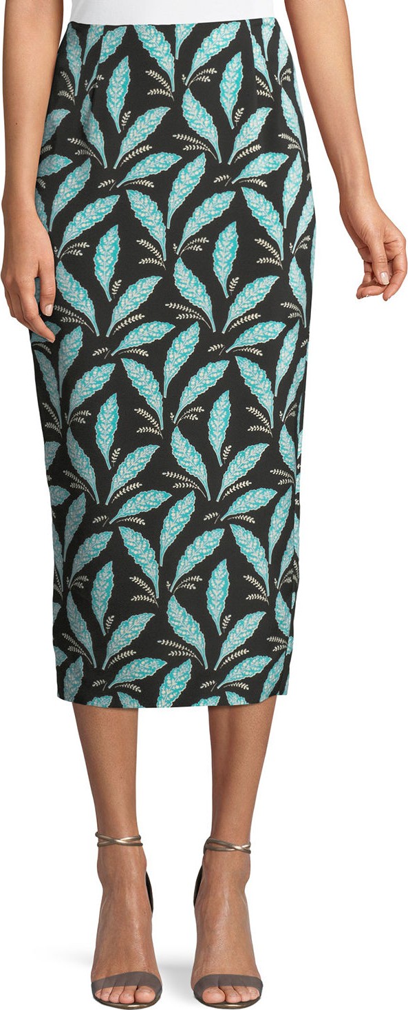 DIANE von FURSTENBERG Tailored Midi Pencil Silk-Blend Skirt