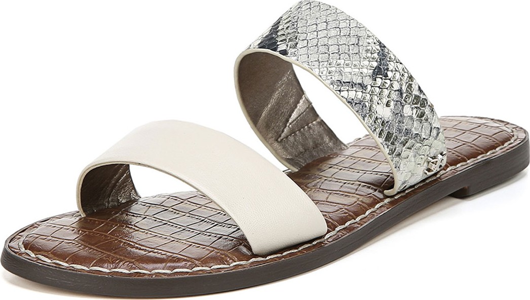 Sam Edelman Gala Snake-Embossed Leather Slide Sandals