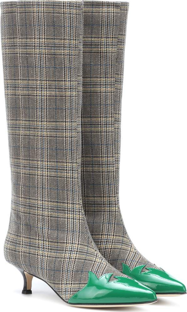 Tibi Evin plaid boots