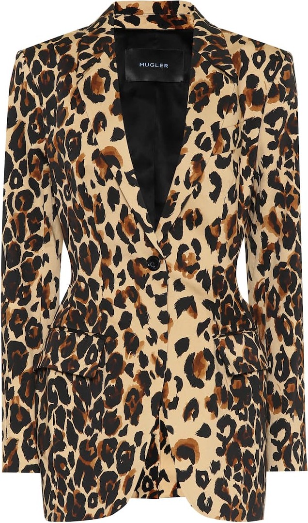 Mugler Leopard-print cotton blazer